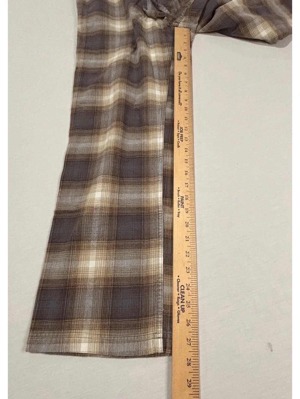 Eddie Bauer Men's Brown Plaid Lounge Pants with Drawstring Waist